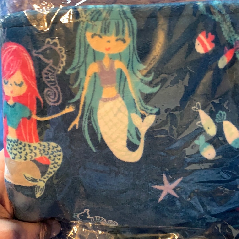 Lolly Gags Mermaid stroller Blanket and Bib set